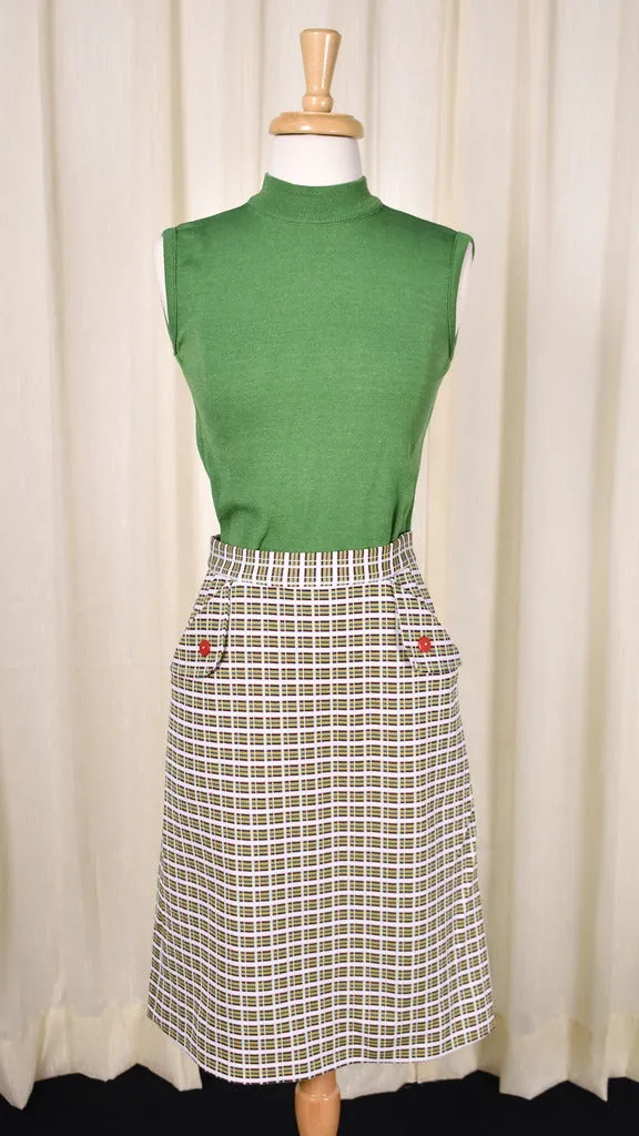 1960s Vintage Button Pocket Skirt