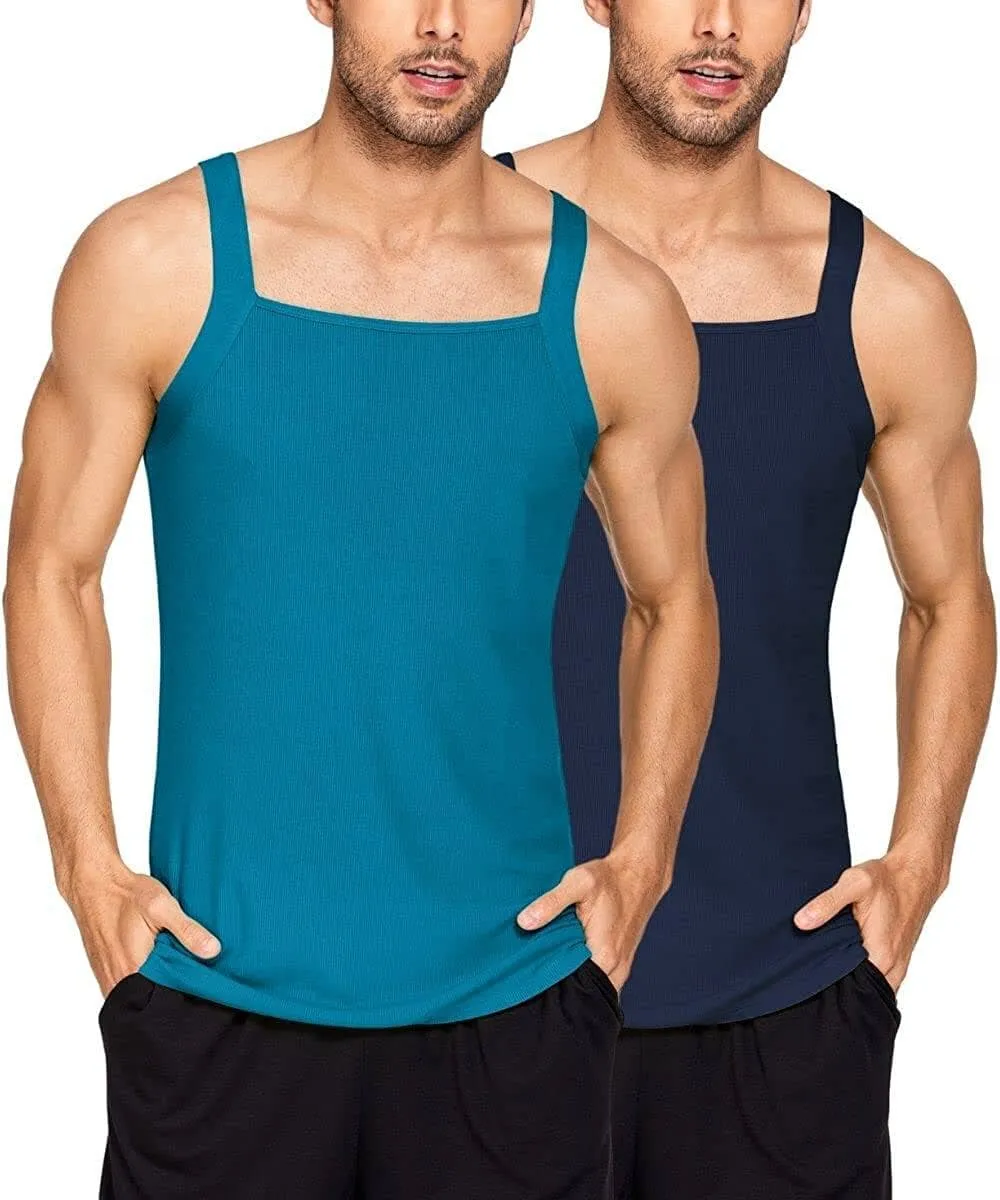 2 Pack Tank Tops Cotton Workout Undershirts (US Only)