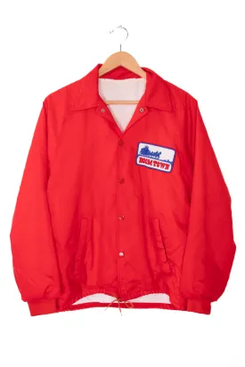 80s-90s Boomtown Red Nylon Varsity Jacket