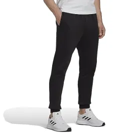 adidas Men's Essentials Fleece Regular Tapered Pants, Black/White, X-Large