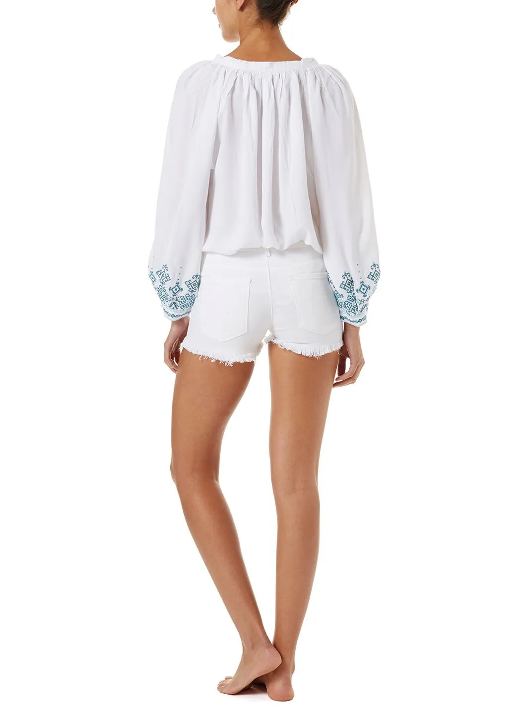 Alexi White Denim Lace Up Shorts