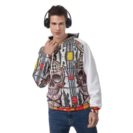 All-Over Print Men's Raglan Pullover Hoodie jaxs8 skulls print