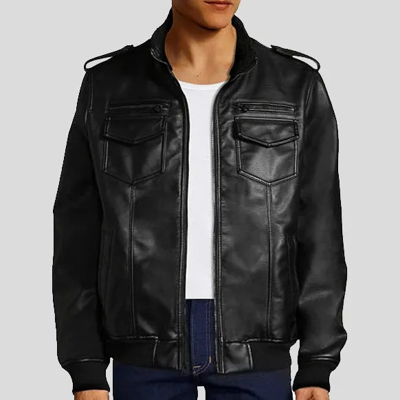 Alpha Leather Bomber Jacket