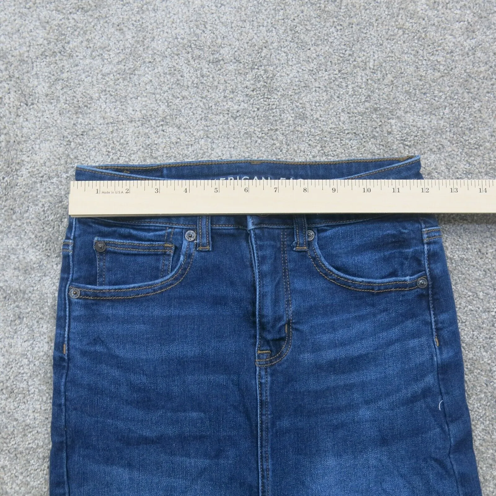 American Eagle Womens Next Stretch Denim Pencil Skorts High Rise Blue Size 0