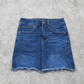 American Eagle Womens Next Stretch Denim Pencil Skorts High Rise Blue Size 0