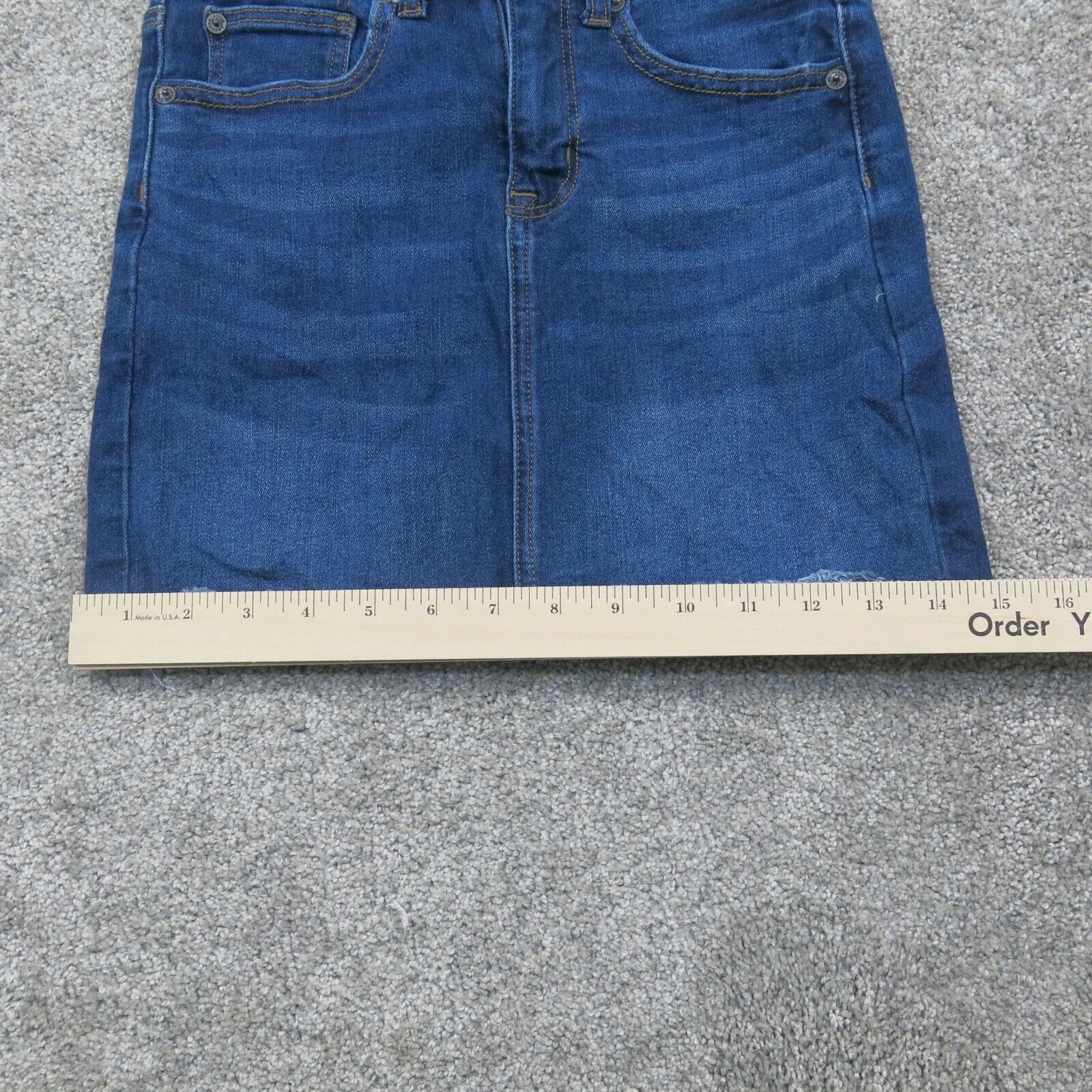 American Eagle Womens Next Stretch Denim Pencil Skorts High Rise Blue Size 0