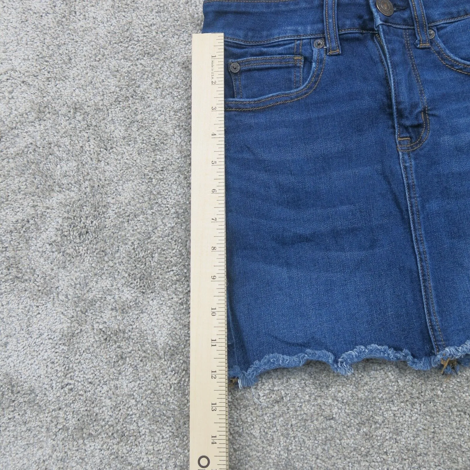 American Eagle Womens Next Stretch Denim Pencil Skorts High Rise Blue Size 0