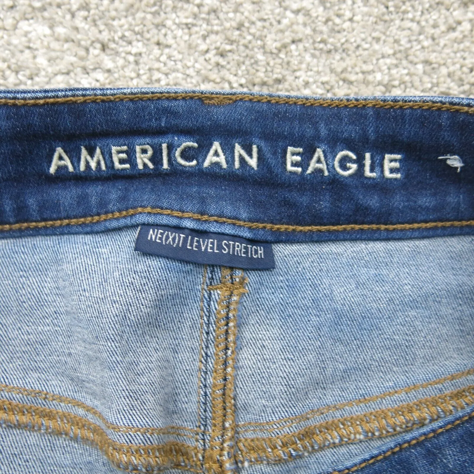 American Eagle Womens Next Stretch Denim Pencil Skorts High Rise Blue Size 0