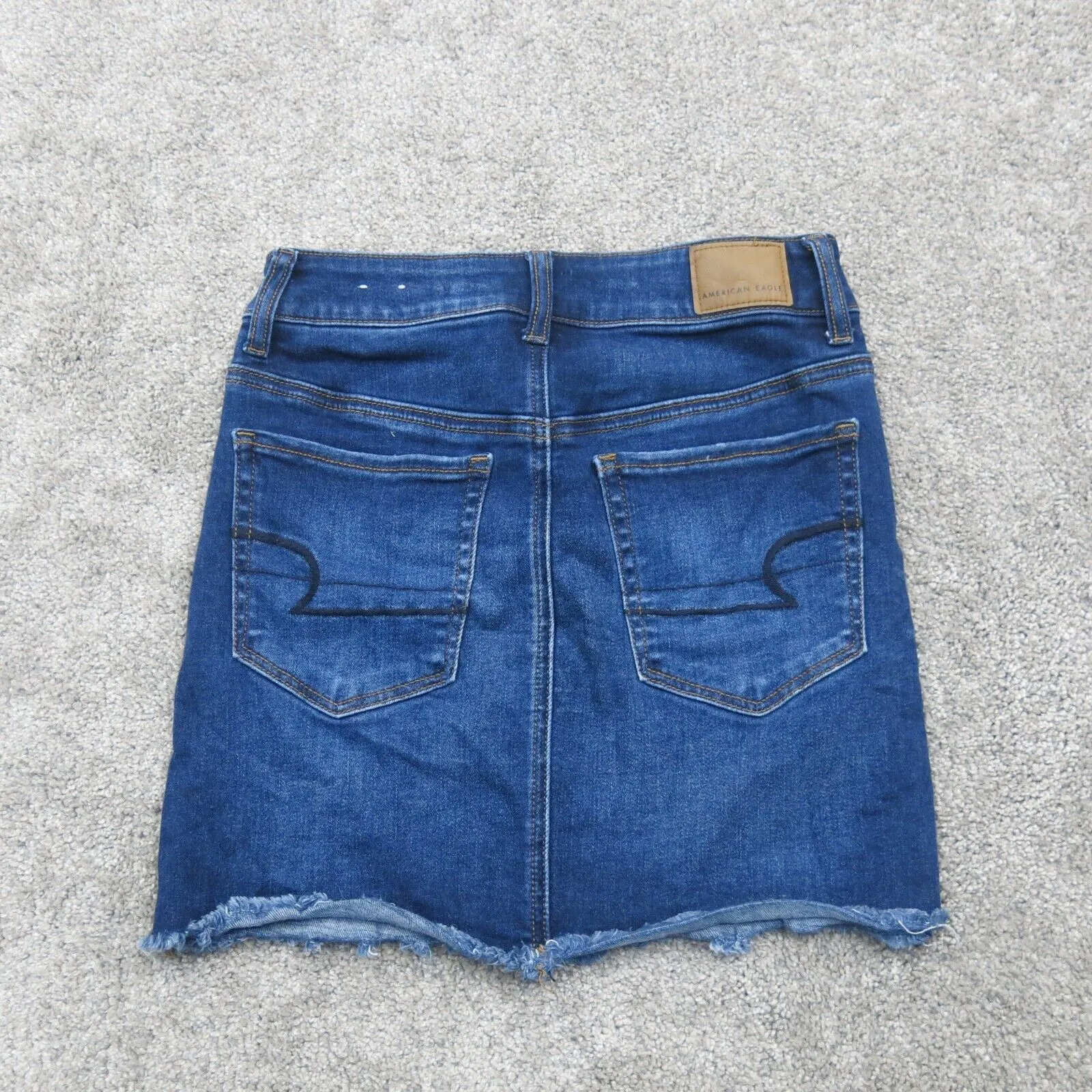 American Eagle Womens Next Stretch Denim Pencil Skorts High Rise Blue Size 0