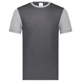 Augusta Sportswear Men's Carbon Heather/Grey Heather Gameday Vintage Ringer Tee