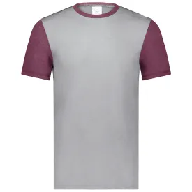 Augusta Sportswear Men's Grey Heather/Maroon Heather Gameday Vintage Ringer Tee