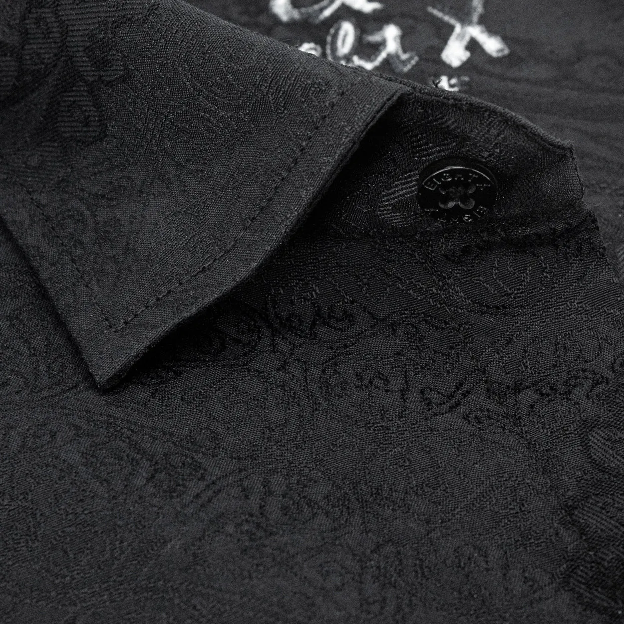 Big Paisley Jacquard Button Down Shirt - Black