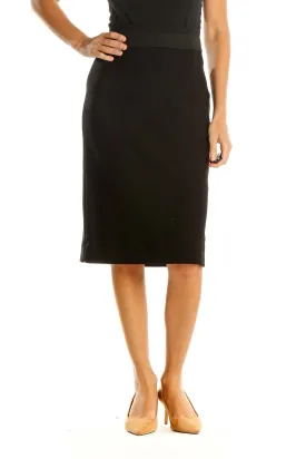 Black Ribbed Pencil Skirt