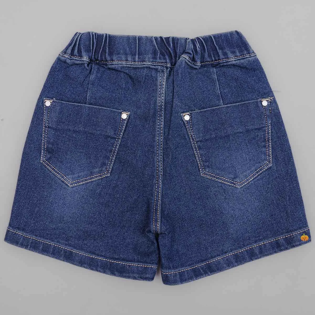 Blue Denim Shorts for Girls