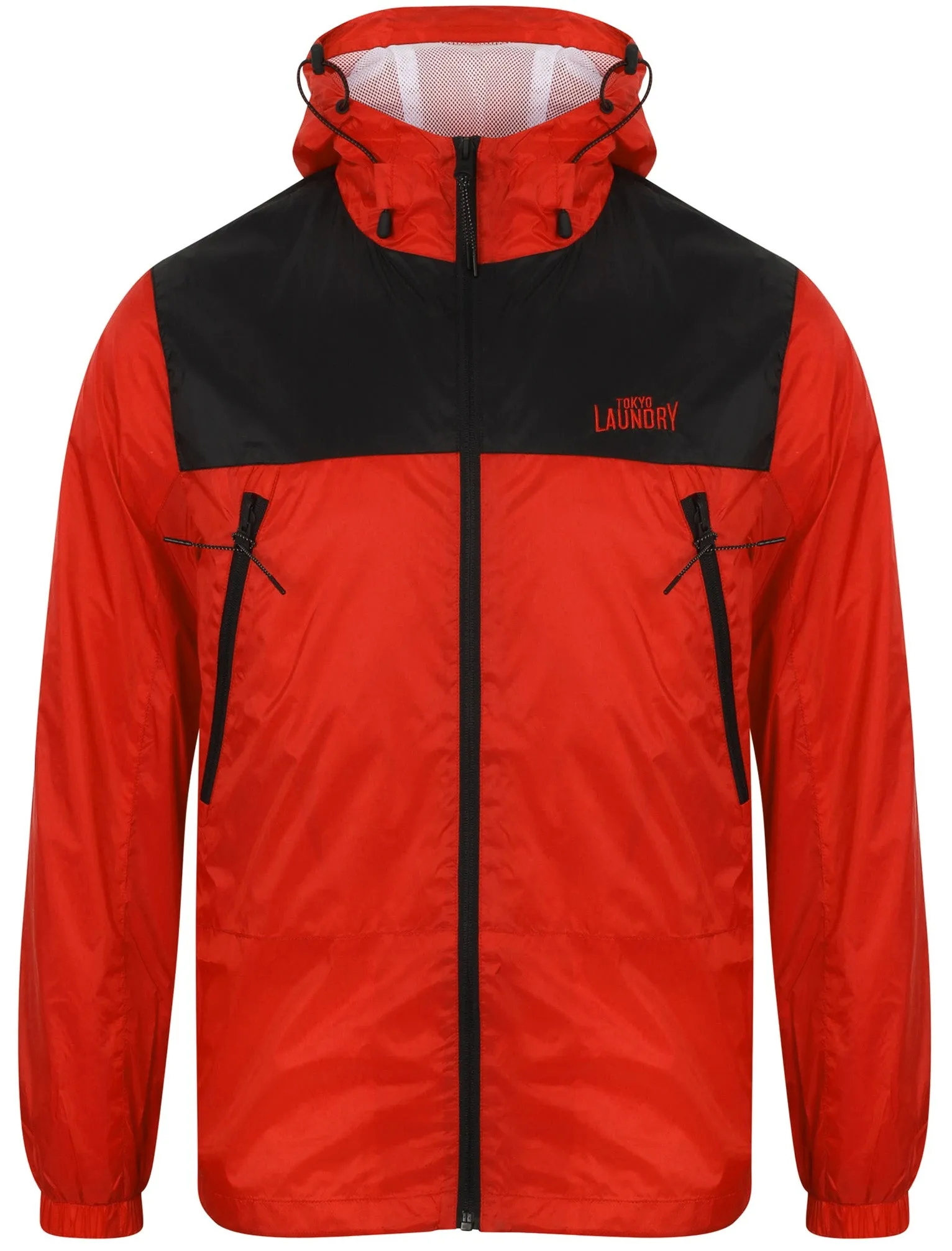 Bourdon Packaway Windbreaker Jacket In Firebrick Red - Tokyo Laundry