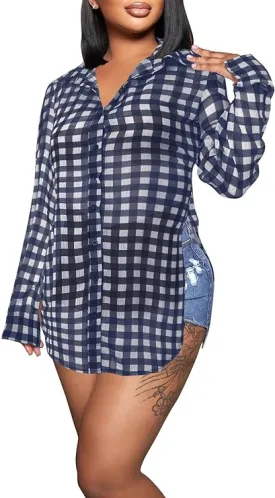 Button Up Long Sleeve Mesh Shirts