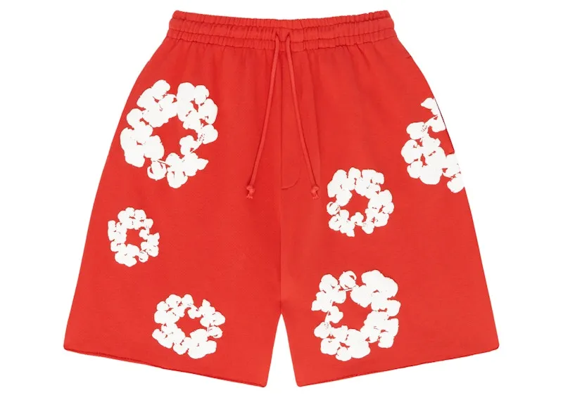 Denim Tears The Cotton Wreath Shorts Red