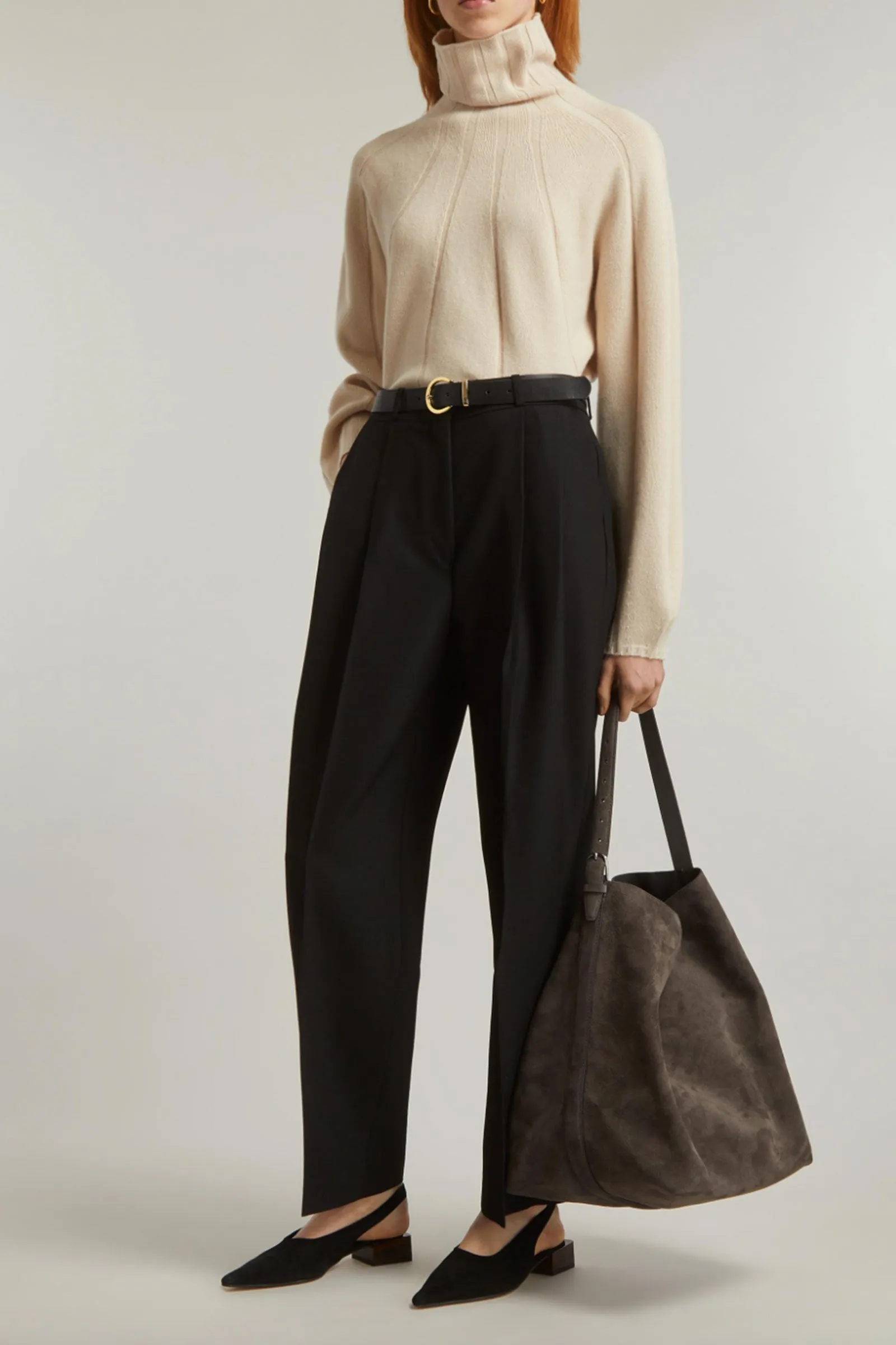 Double-Pleated Tailored Trousers