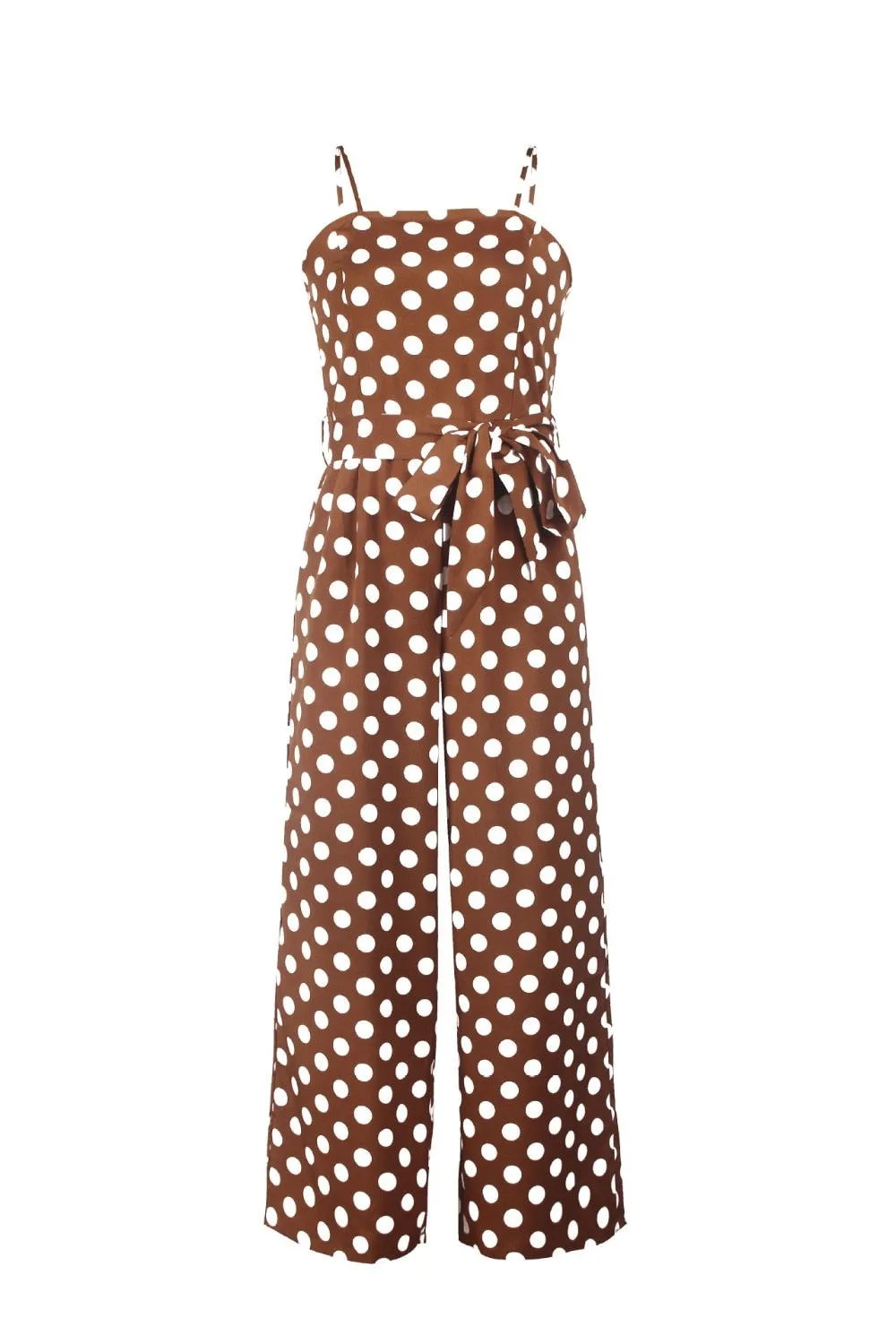 Elegant Stylish Ladies' Polka Dot Print Lace-up Jumpsuits