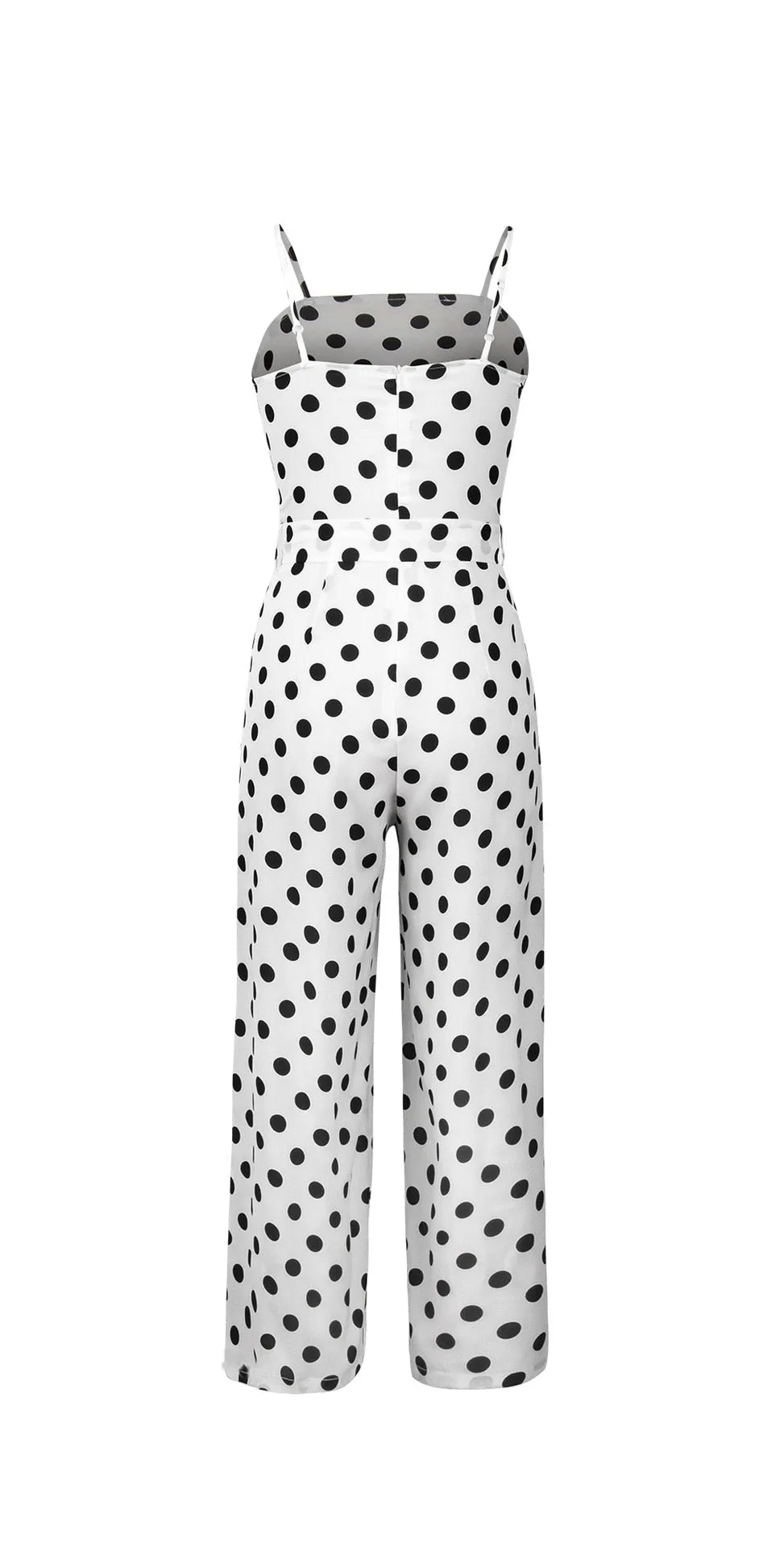 Elegant Stylish Ladies' Polka Dot Print Lace-up Jumpsuits