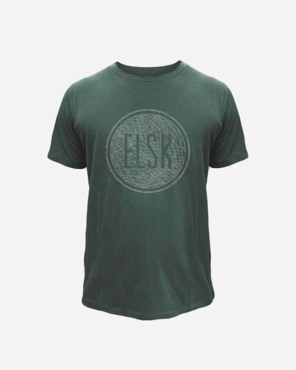 ELSK® WEB LOGO WOOL MEN'S T-SHIRT - STONE GREEN