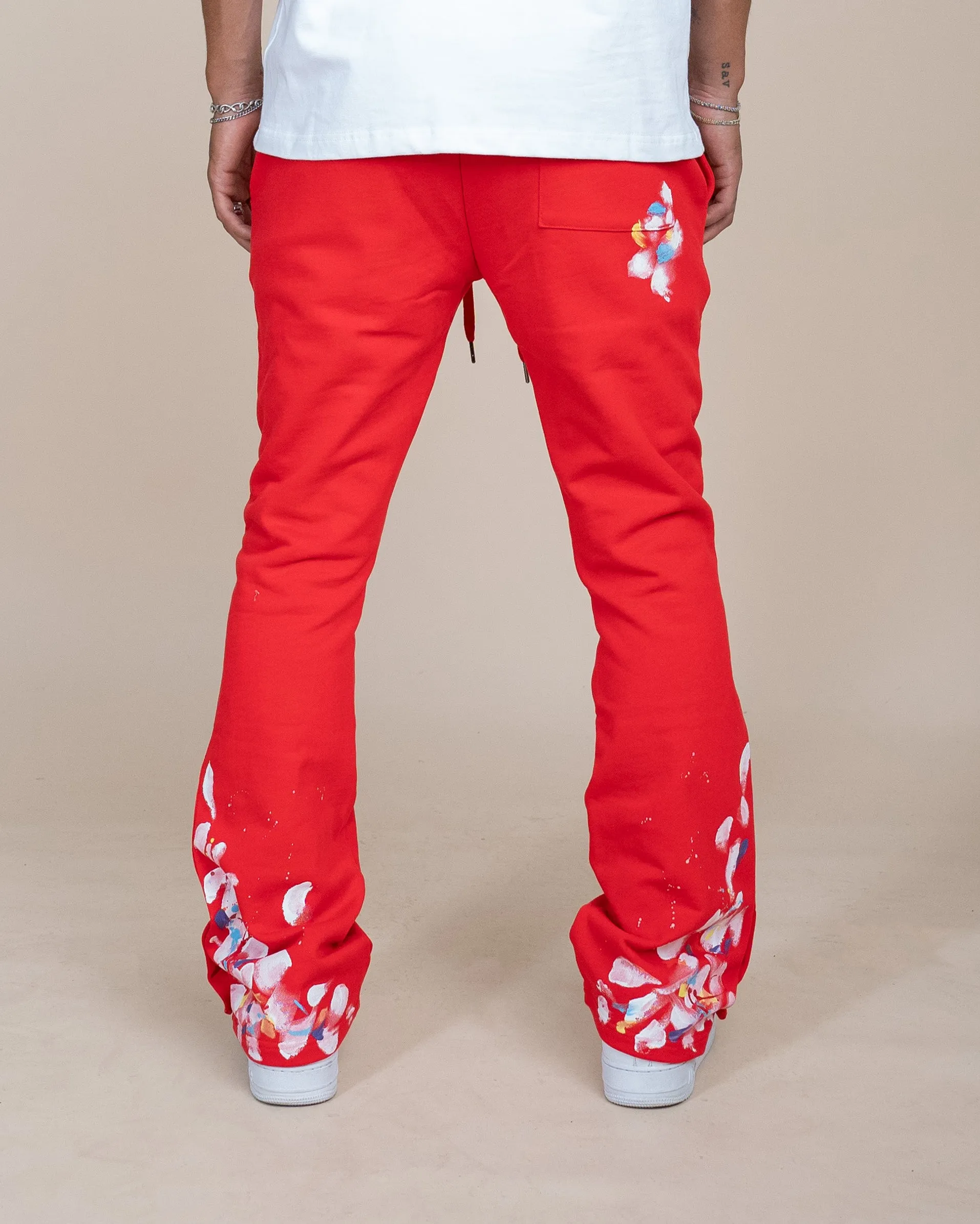 EPTM PAINT SNAP FLARED PANTS - RED