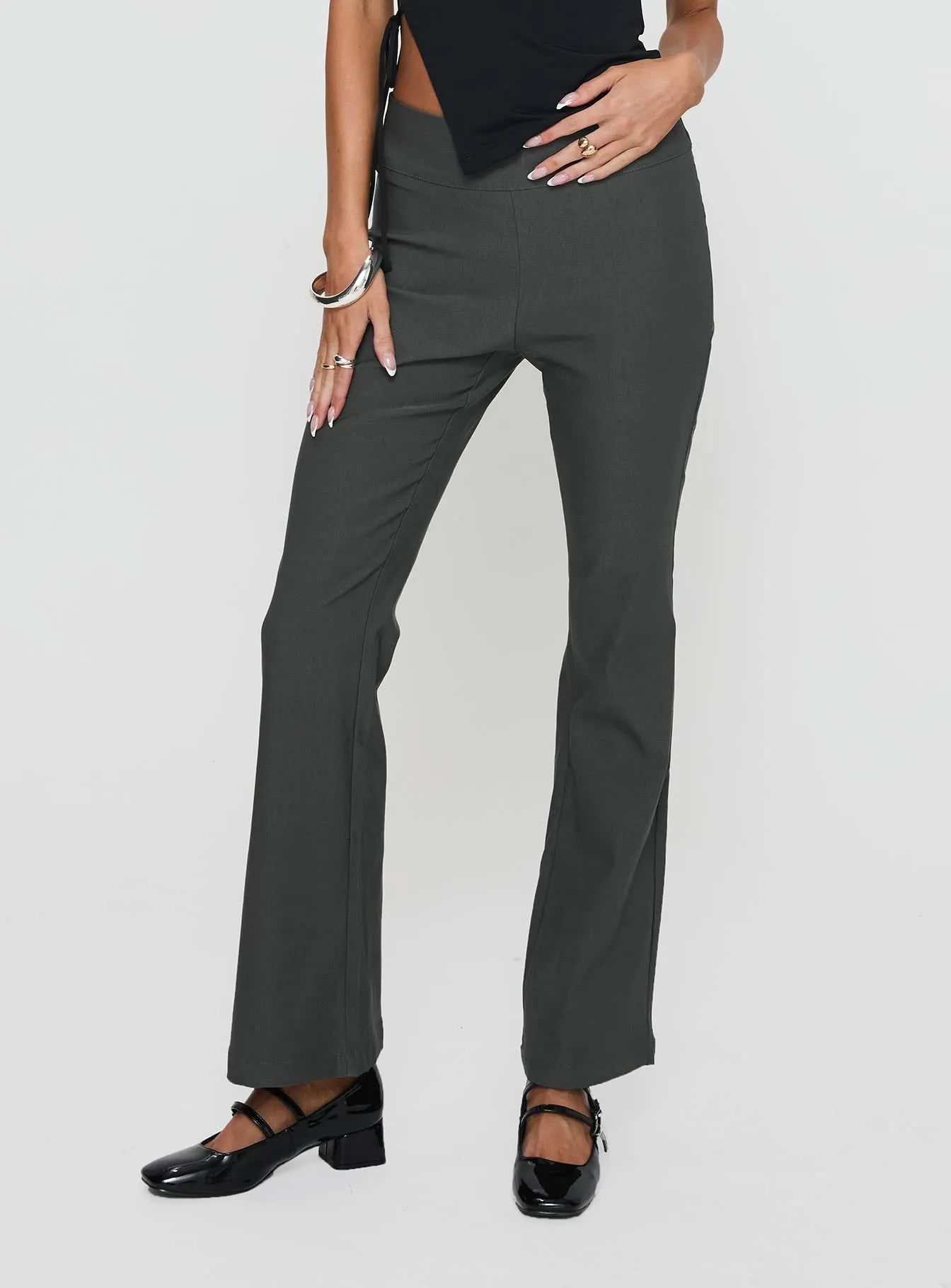 Everyday Flared Pants Slate Grey