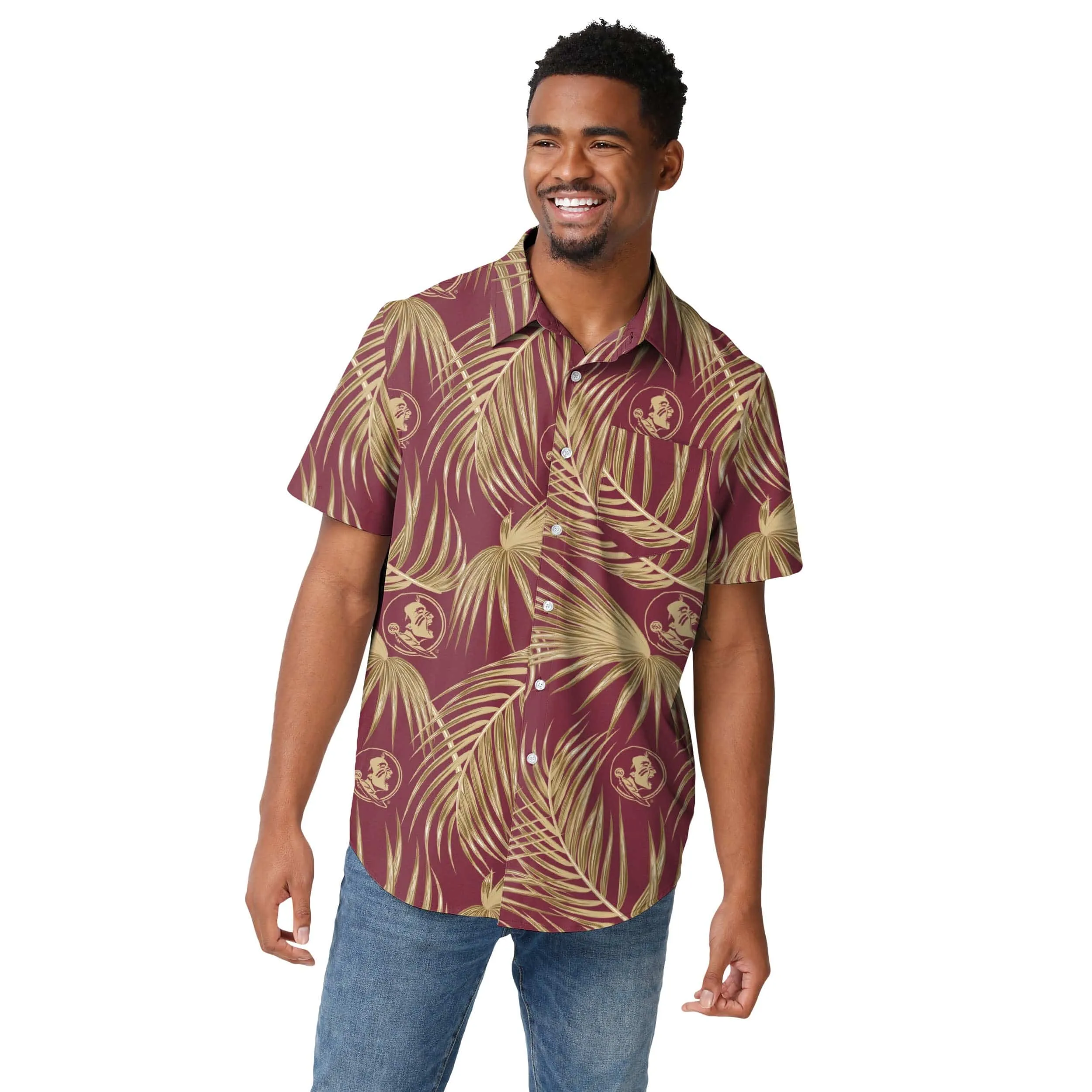 Florida State Seminoles NCAA Mens Hawaiian Button Up Shirt