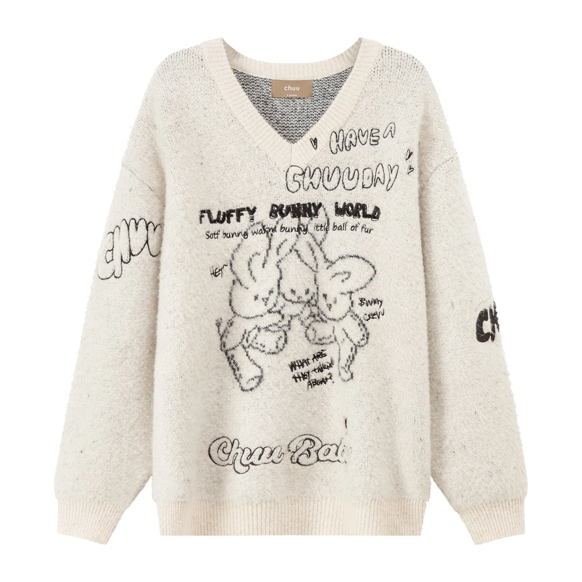 Fluffy Bunny World Oversized Knit Sweater