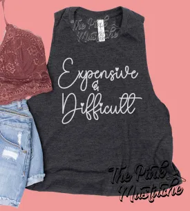 Funny Expensive and Difficult Cropped Tank/ Gifts for Her/ Funny Tank Top/ Adult Sizes Available