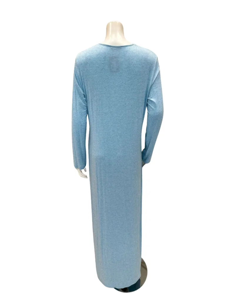 Furstenberg Logo Blue Melange Pull On Modal Nightgown