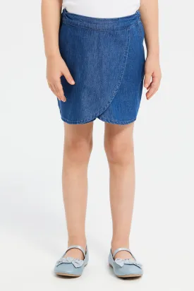 Girls Blue Denim Skorts