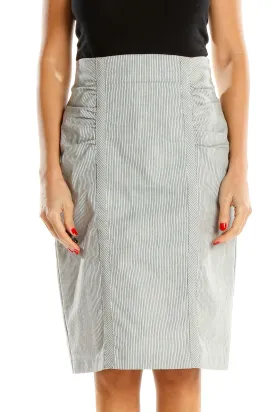 Gray Chic Pin Stripe Pencil Skirt