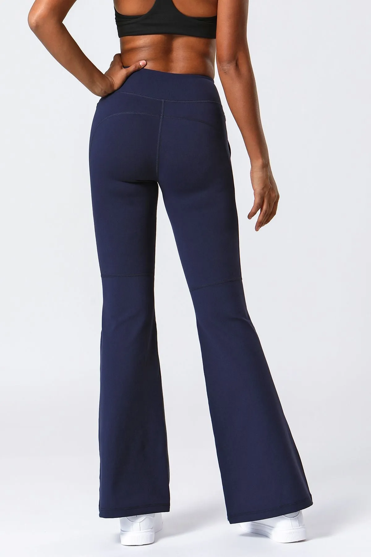 High Waist Flared Pants with Pockets