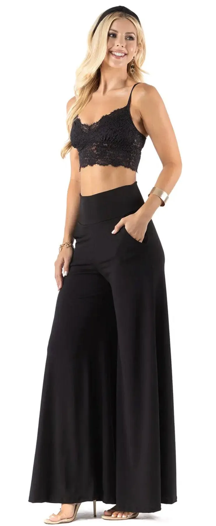 High Waist Plus Size Palazzo Pants WP1001