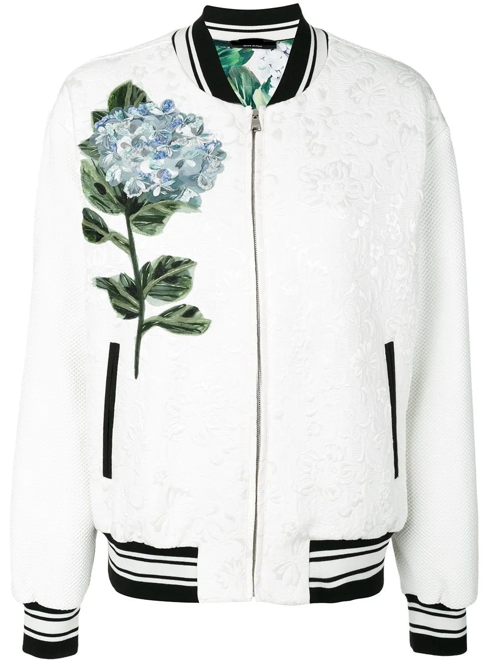 Hydrangea Jacquard Bomber Jacket