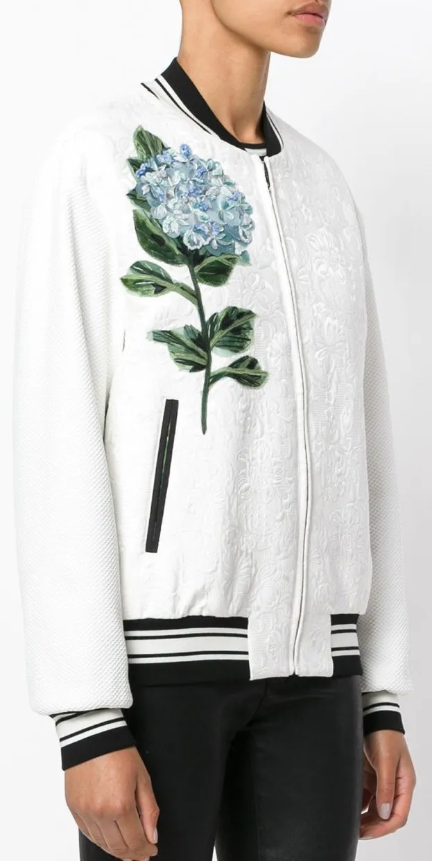 Hydrangea Jacquard Bomber Jacket