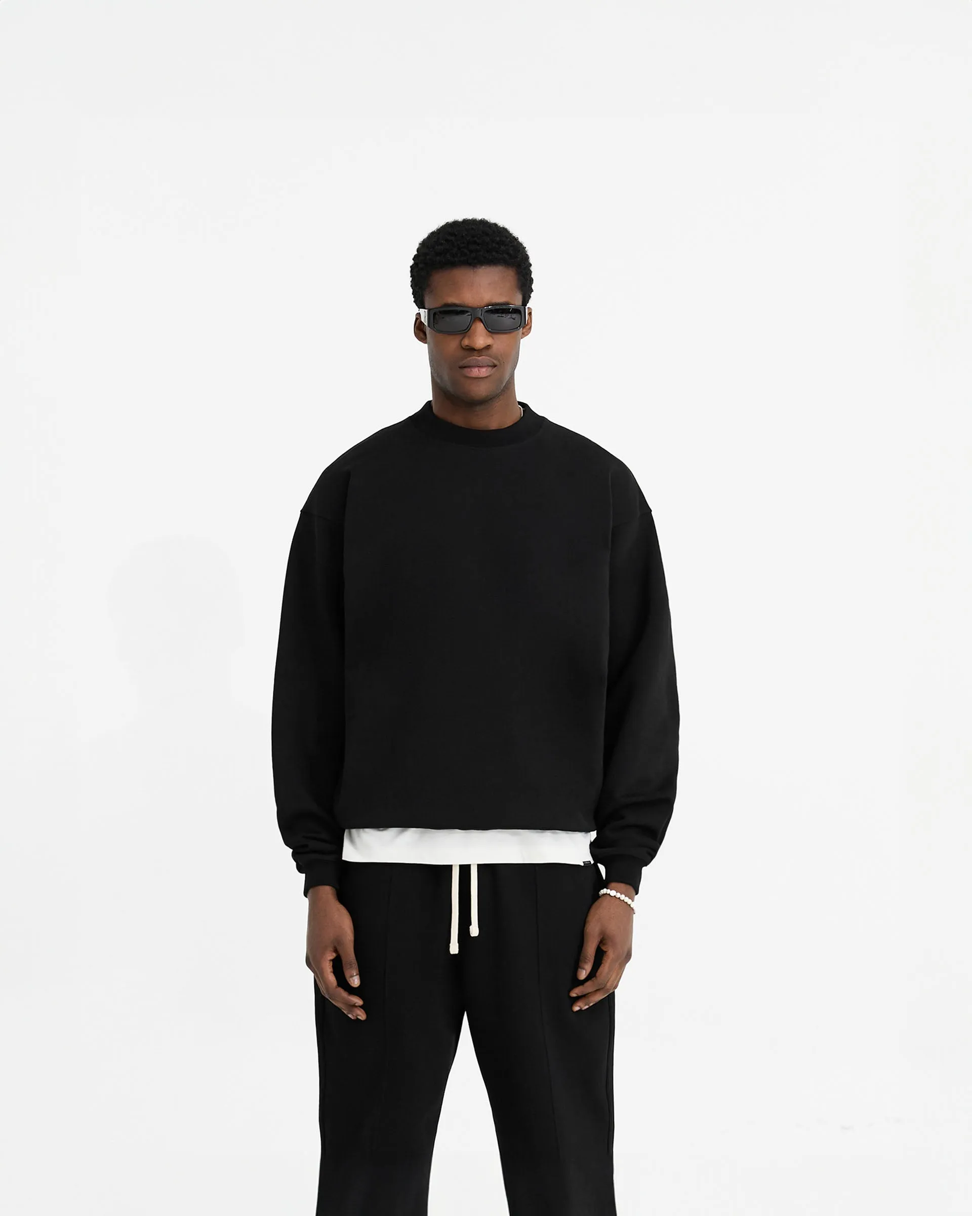 Initial Oversized Sweater - Black