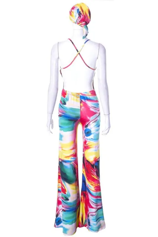 JA036 Floral Printed Jumpsuits