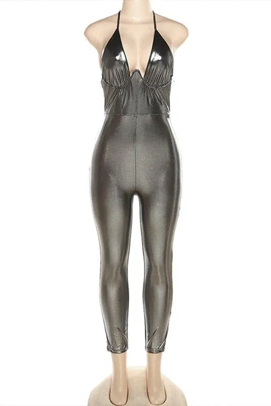 JA122 Shiny Vinyl Sexy Jumpsuits