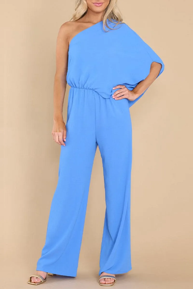 JB042 One Shoulder Casual Jumpsuits