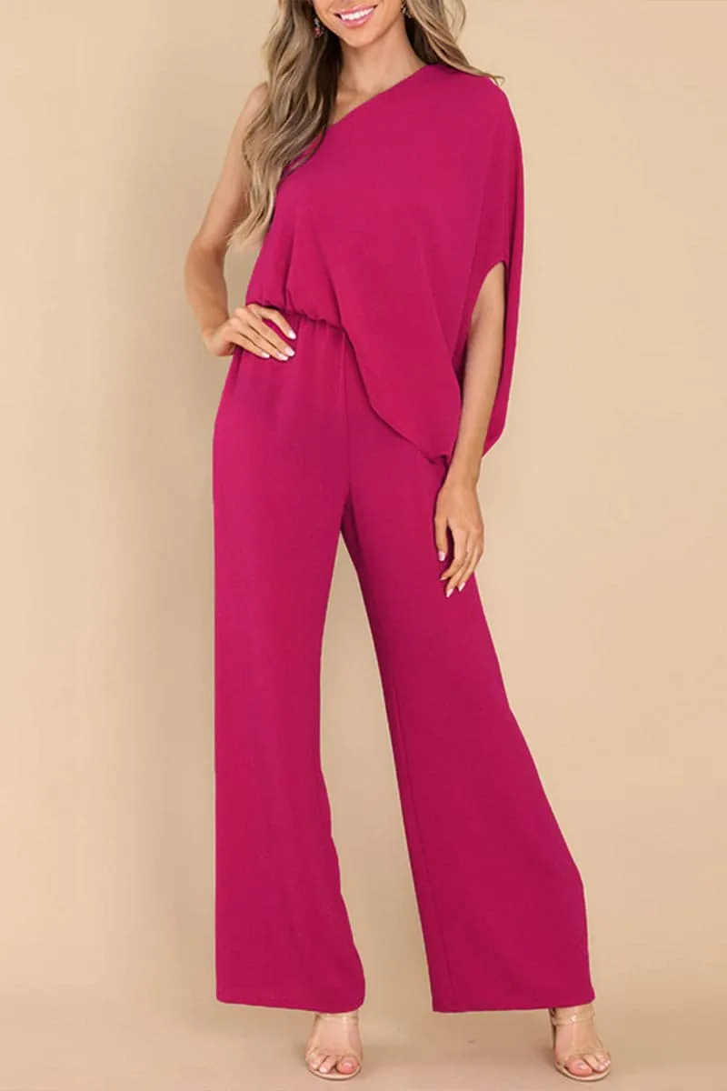 JB042 One Shoulder Casual Jumpsuits