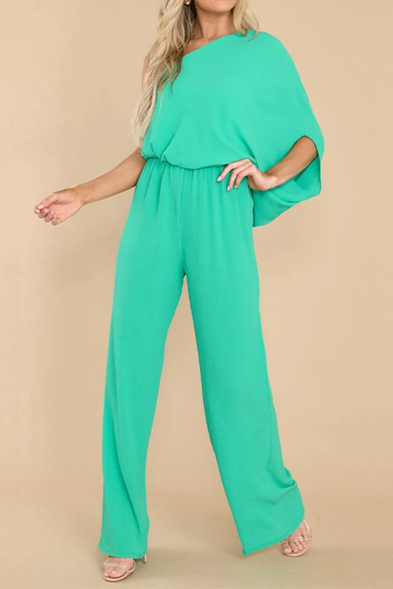 JB042 One Shoulder Casual Jumpsuits