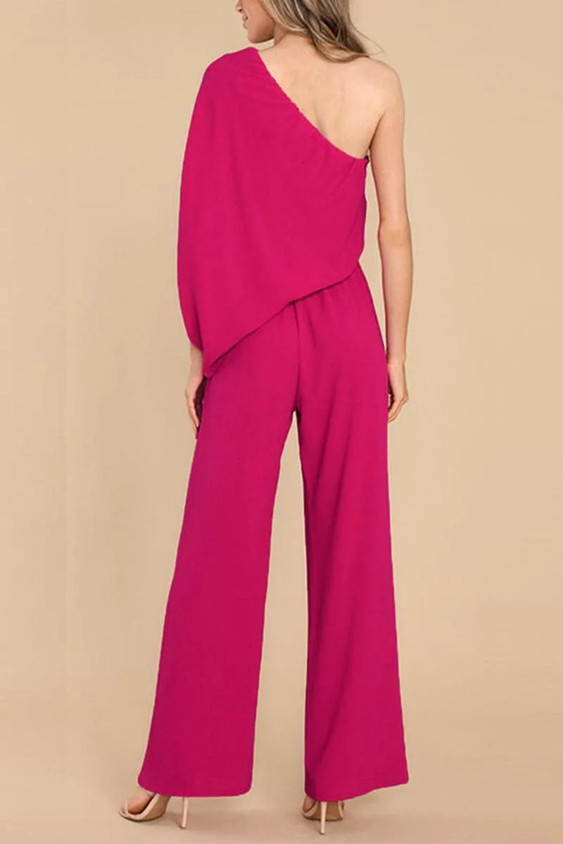 JB042 One Shoulder Casual Jumpsuits