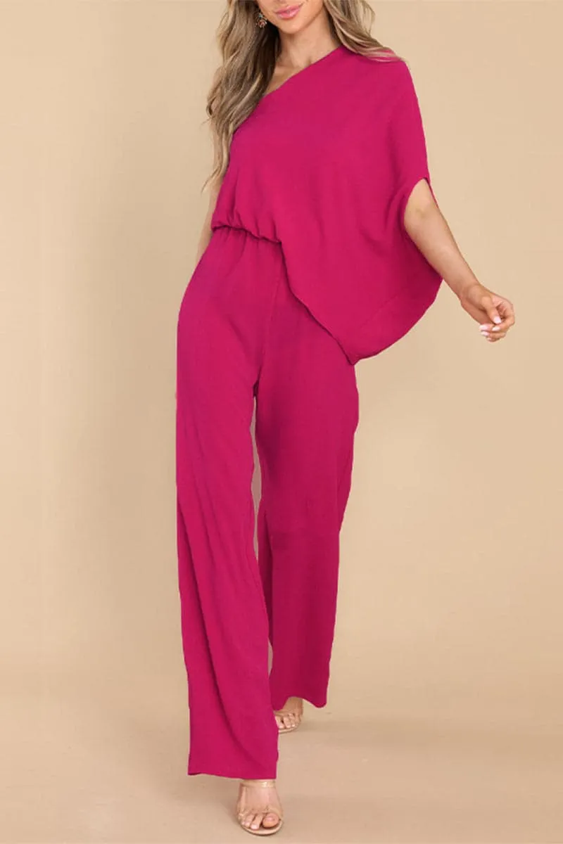 JB042 One Shoulder Casual Jumpsuits