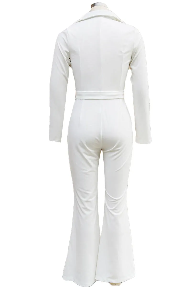 JI0230 Bootcut Belted Jumpsuits