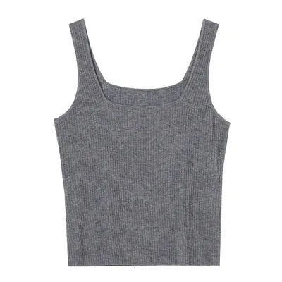 [Korean Style] 5 Colors Square Neck Knit Cami