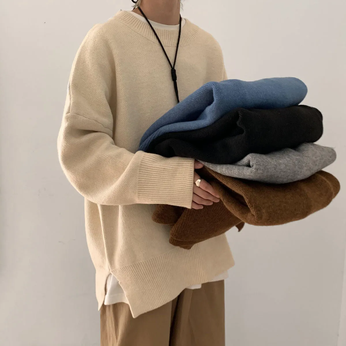 [Korean Style] Cashmere Blend Oversized Sweaters