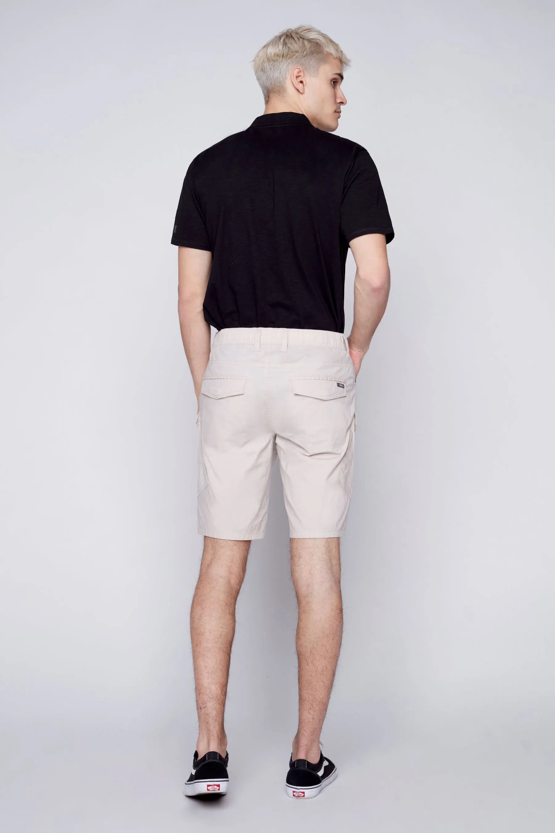 KRAVITZ - Mens 5-Pockets Pull-On Cargo Poplin Shorts - Sand