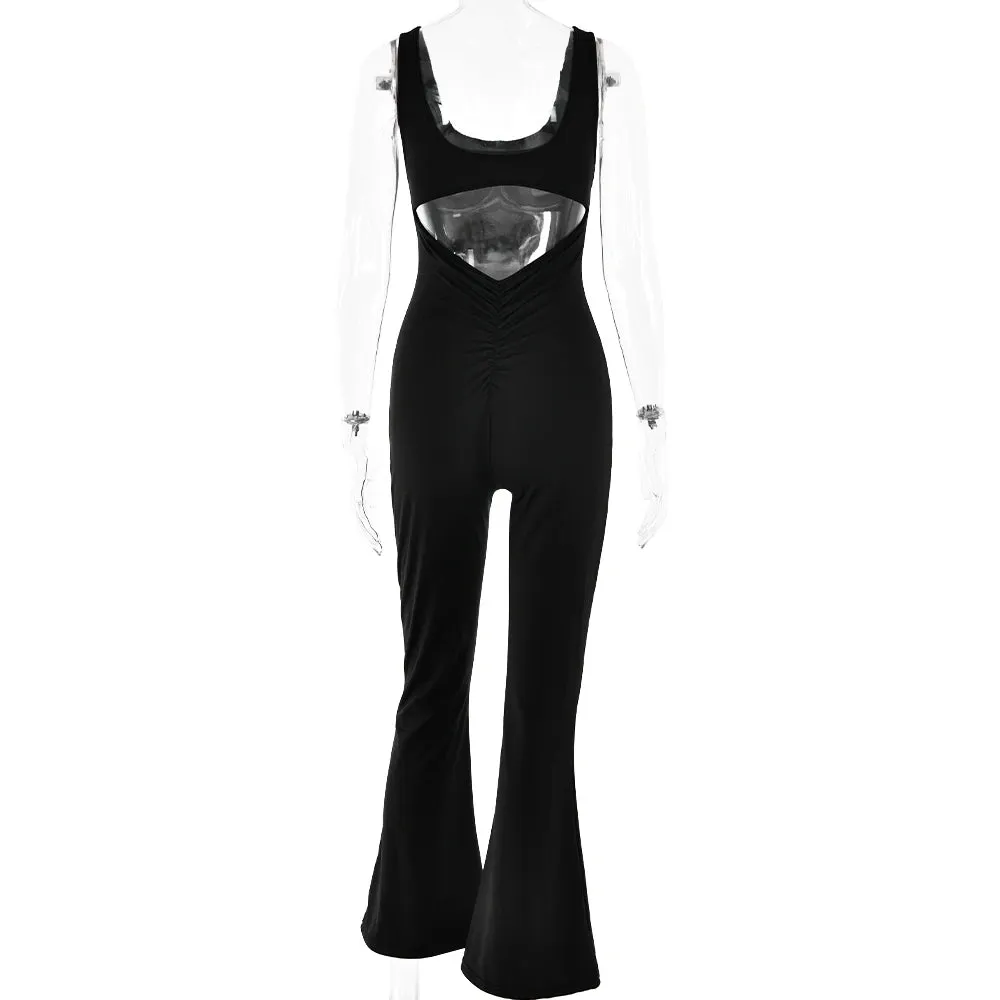 Lori Ruched Backless Jumpsuit